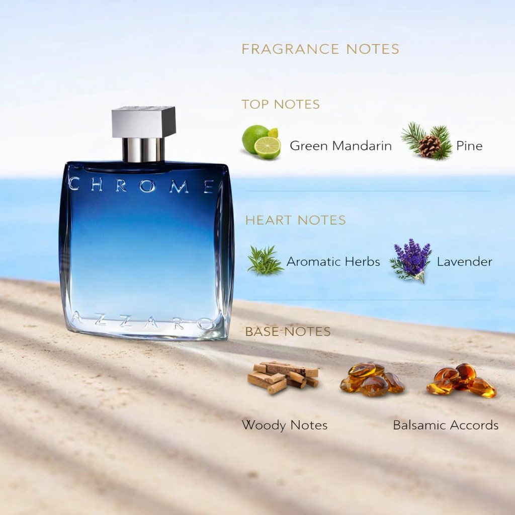 Azzaro Chrome Eau de Parfum | Woody Aromatic Freshness