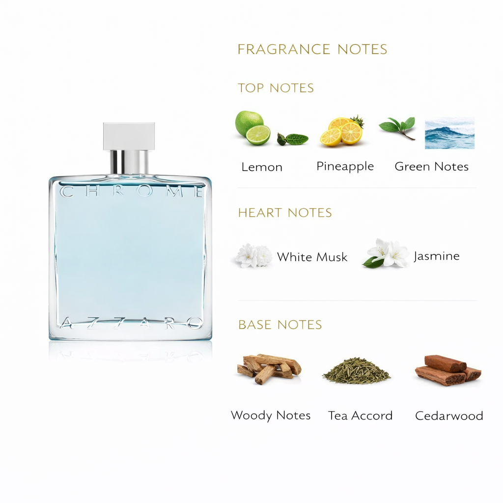 Azzaro Chrome Eau de Toilette | Fresh Citrus Aquatic Fragrance