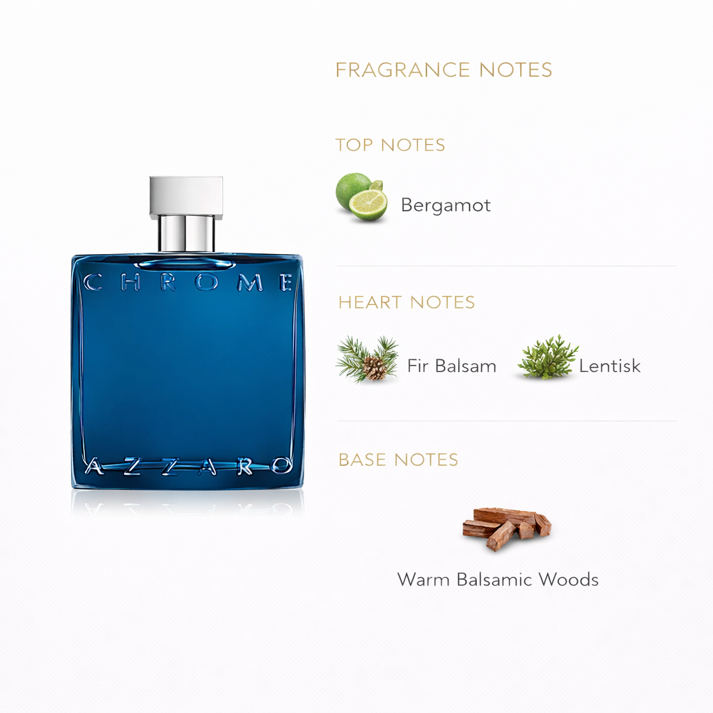 Azzaro Chrome Parfum | Intense Fresh Woody Fragrance