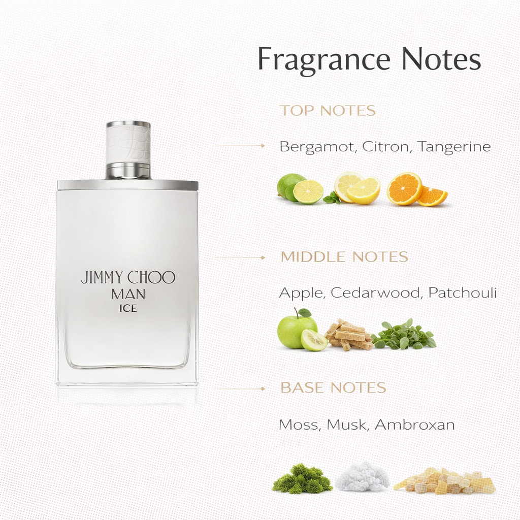 Jimmy Choo Man Ice Eau de Toilette – Fresh Aromatic Woody Fragrance for Men