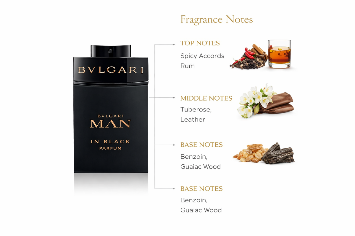 Bvlgari Man in Black Eau de Parfum | Ambery Spicy Fragrance Inspired by Fire