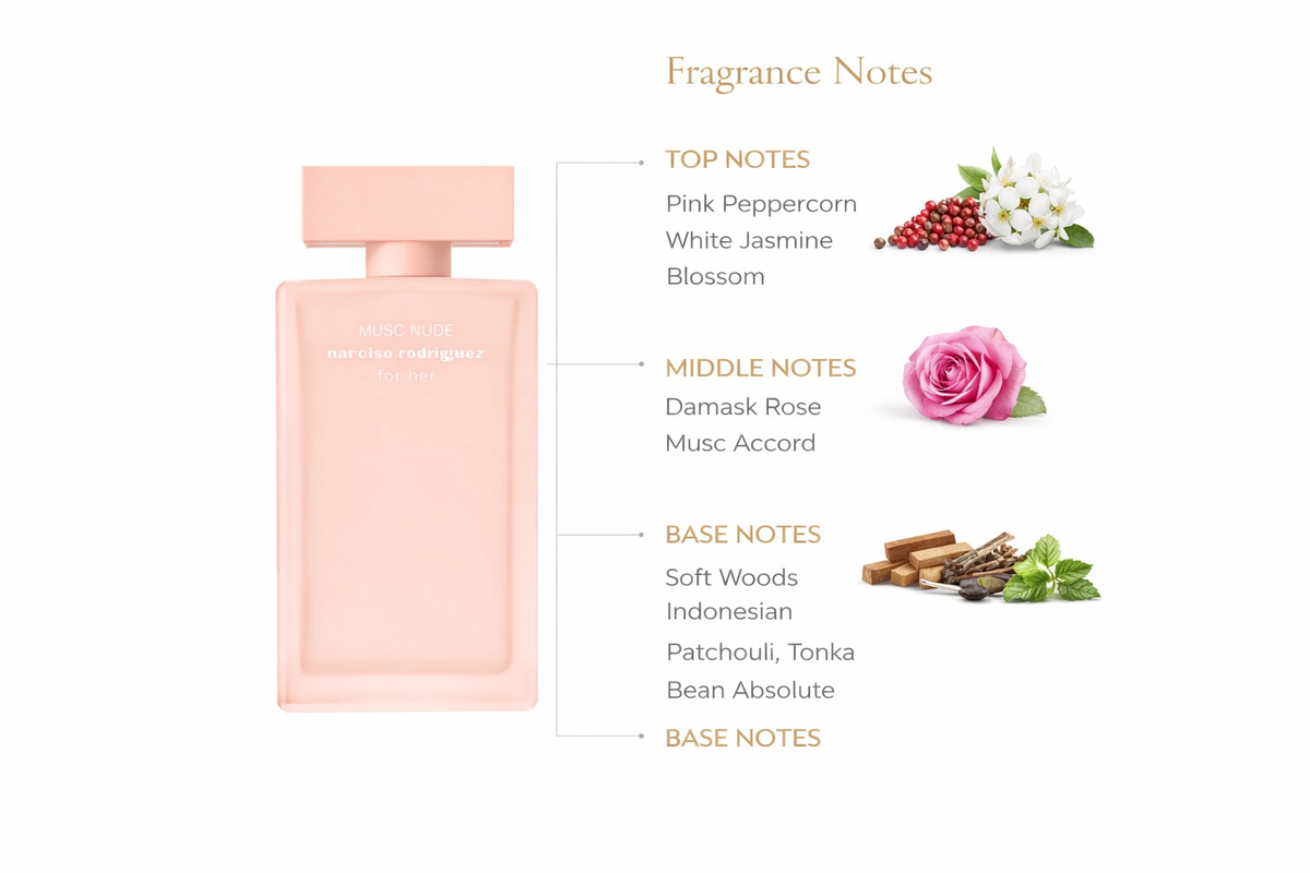 For Her MUSC NUDE Eau de Parfum by Narciso Rodriguez | Soft Musky Floral Elegance