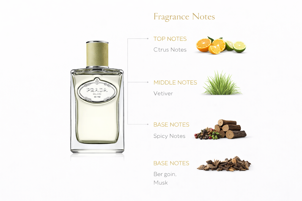 Prada Les Infusions Infusion de Vetiver Eau de Parfum – Unisex Woody Citrus Fragrance