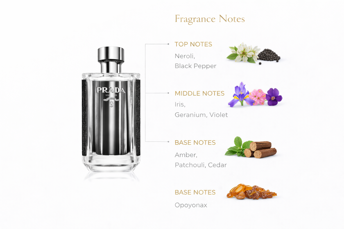 Prada L’Homme Eau de Toilette – Iris & Amber Men’s Fragrance