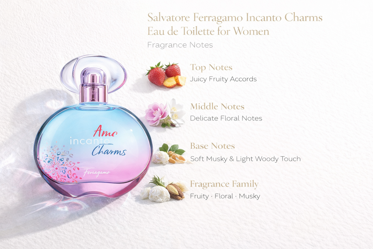 Salvatore Ferragamo Incanto Charms EDT for Women | Fruity Floral Perfume