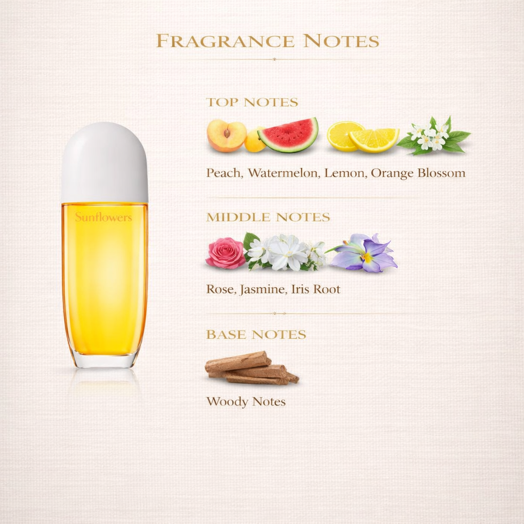 Elizabeth Arden Sunflowers Eau de Toilette – Fresh Fruity Floral Summer Scent