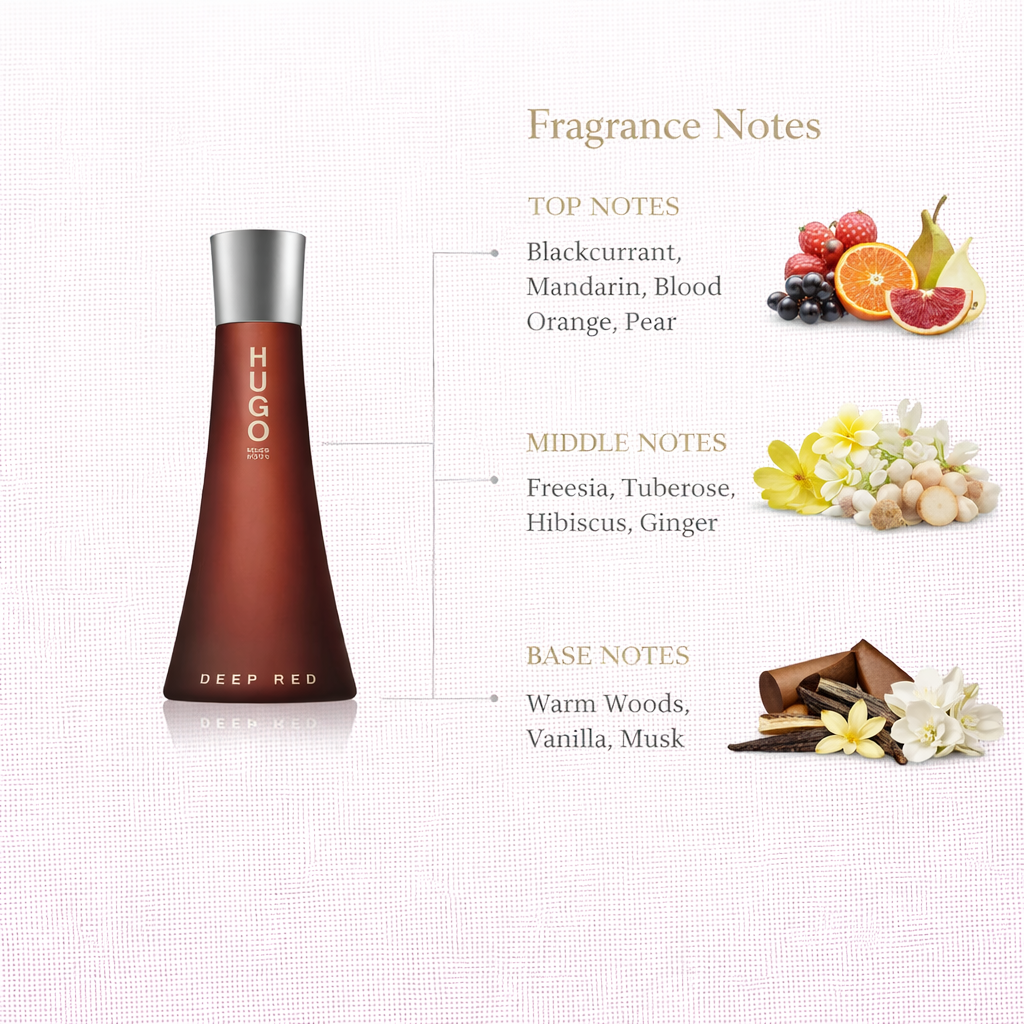 Hugo Deep Red Eau de Parfum by Hugo Boss | Bold Fruity Floral Fragrance for Women
