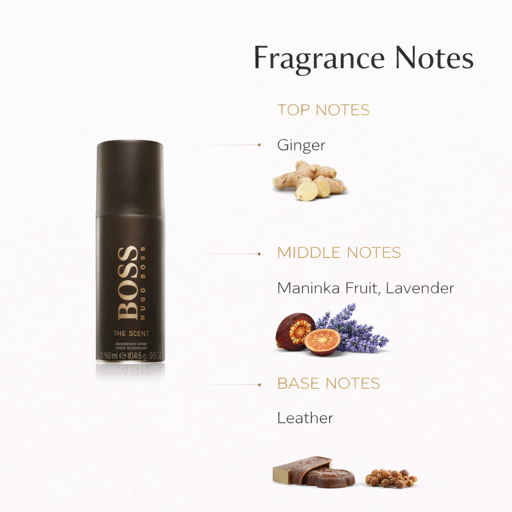 Hugo Boss BOSS The Scent Deodorant – Aromatic Leather Freshness for Men