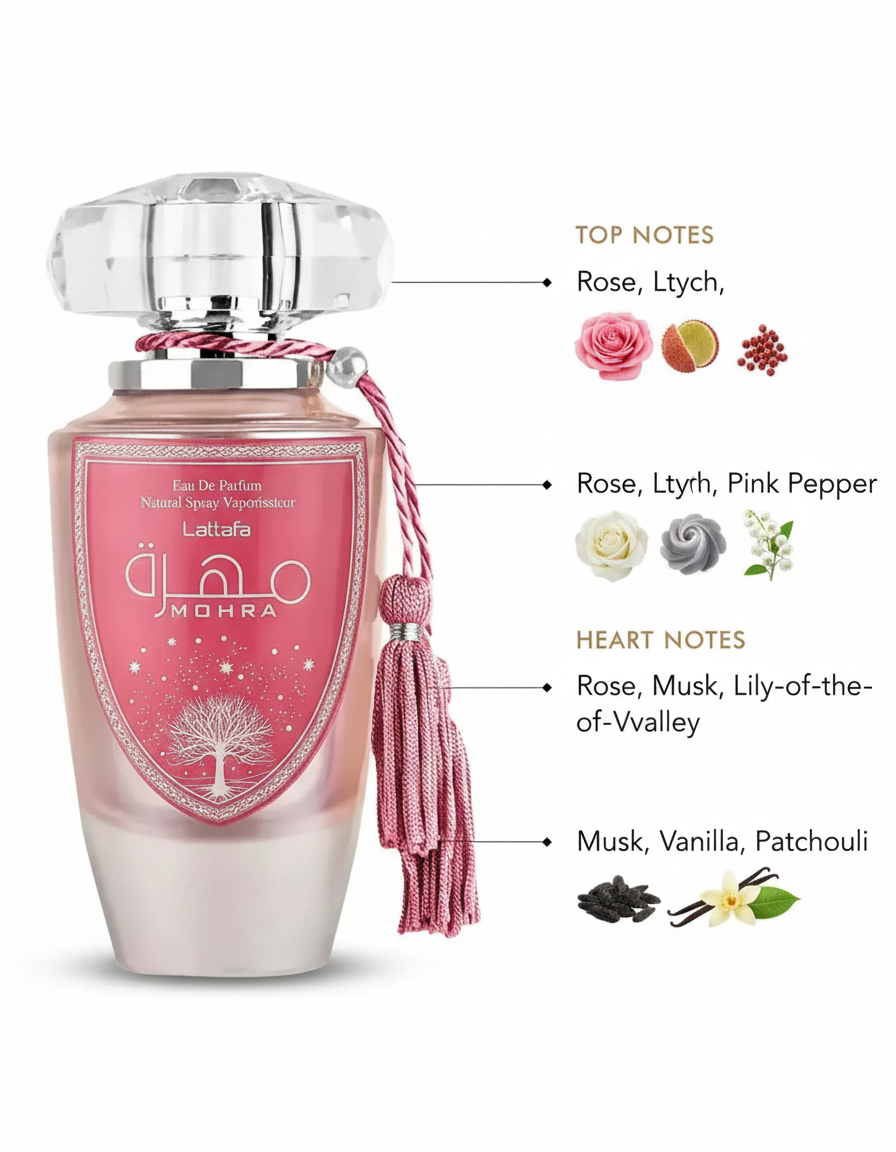 Lattafa Mohra Silky Rose EDP 100ML for Women